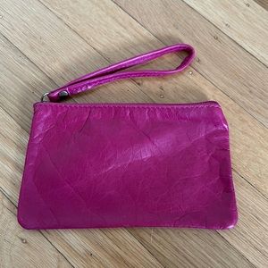 Fuchsia Leather Wristlet from Paris NWOT